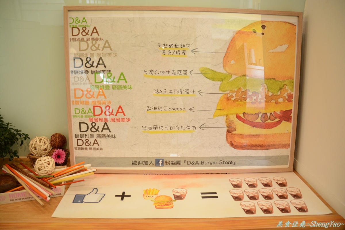 [台中西區]D&A burger store – 結合速食店手搖茶飲店,高級版的麥當勞。(已歇業)