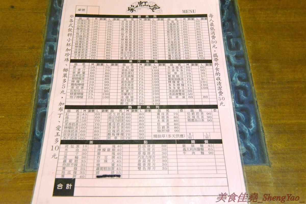 [台中清水]彩虹屋 – 應該是清水僅存唯一一家泡沫紅茶店,25年的歷史帶給無數清水人美好的回憶,店內環境氣氛佳,飲料茶點都不貴,味道上也有一定水準,大推蘿蔔糕加蛋、炸甜不辣和豬排。