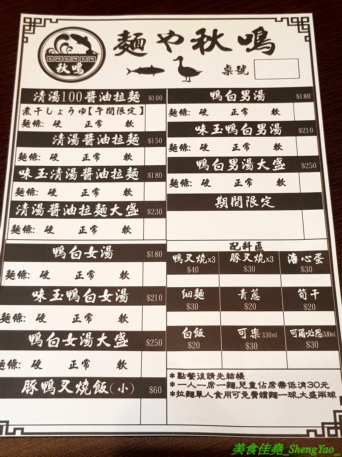 [台中南區]麵屋秋鳴 – 狸匠拉麵新品牌,台中首家鴨白湯拉麵專賣店,湯頭口味特殊好喝,配料用心,舒肥法料理豚鴨叉燒,肉肉份量給得不手軟,250元大盛拉麵竟然有12片叉燒肉。